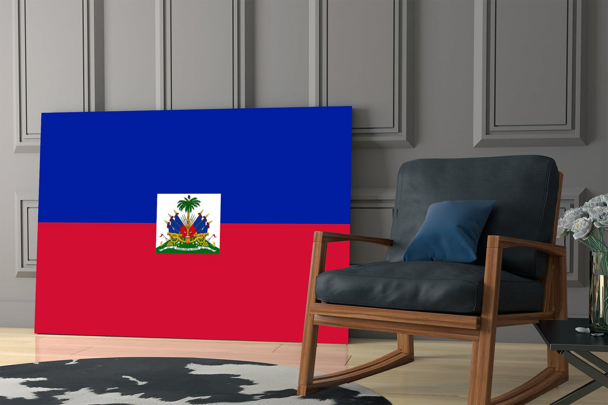 Elegant Haiti Flag Glass Wall Art