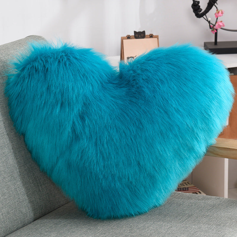 Cojines Decorativos Corazón Largos de Peluche Suaves y Esponjosos Funda de Cojín para Sofá Fundas de Almohada Blanco