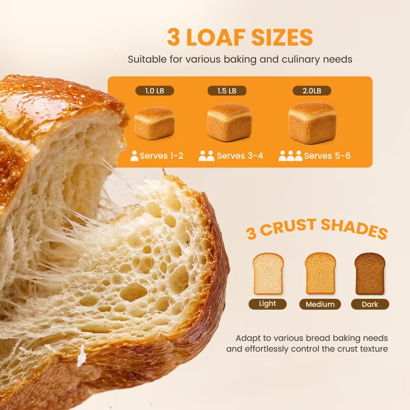 Stainless Steel Automatic Bread Maker with Timer