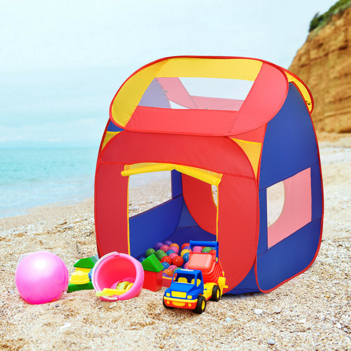 Carpa de juguete portátil para niños con 100 pelotas