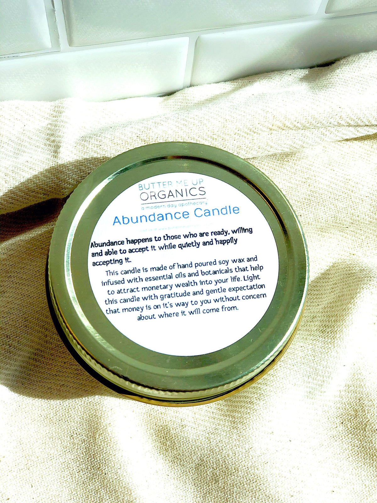 Abundance Ritual Candle Soy Jar Wooden Wick Citrine