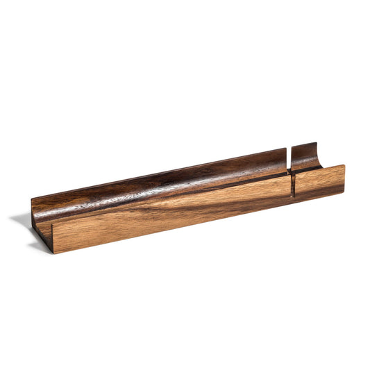 French Bread Slicer Acacia Wood Knife Slot Baguette and Breads Serving Board