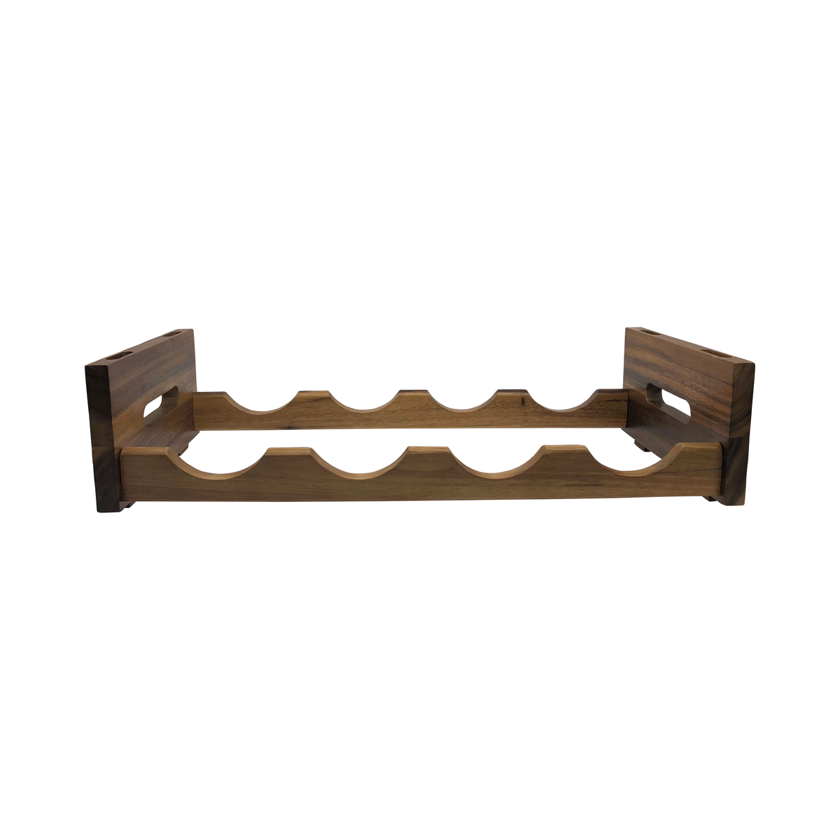 Acacia Wood Stackable 4-Bottle Wine Rack Space-Saving Modular Display