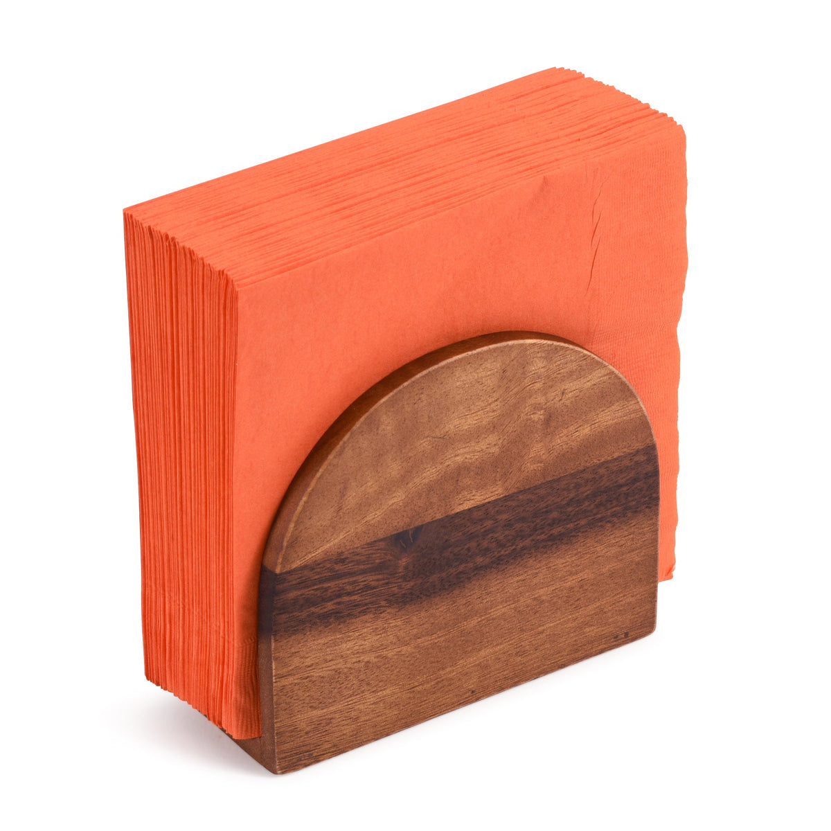 Acacia Wood Vertical Napkin Holder Wooden Tabletop Kitchen Countertop Organizer