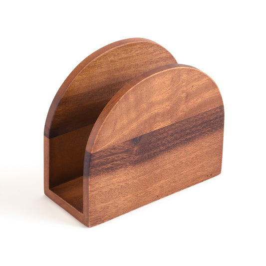 Acacia Wood Vertical Napkin Holder Wooden Tabletop Kitchen Countertop Organizer