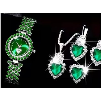 Watch Colorful Crystals Quartz Jewelry Suit