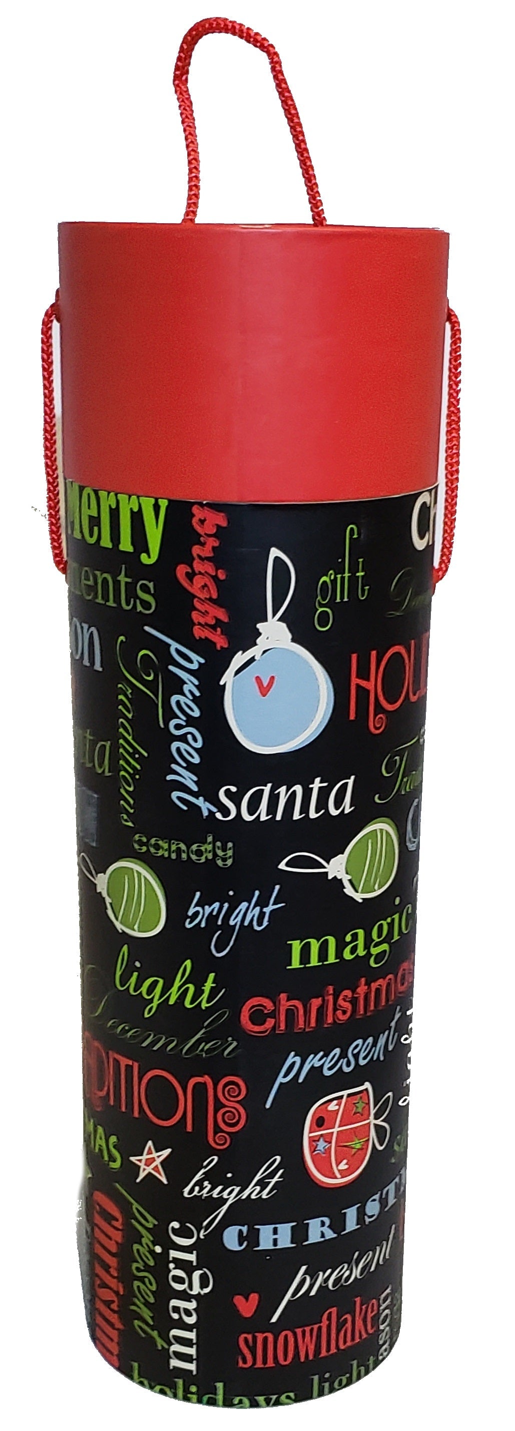 Tubo para caja de vino navideña - Mensajes navideños