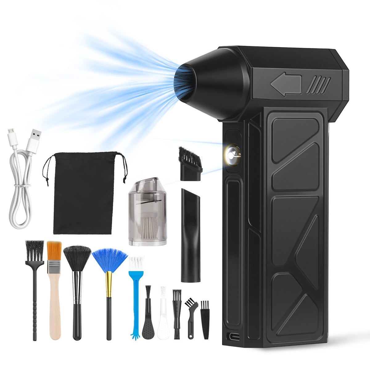 160,000RPM Air Duster – Cordless Rechargeable Blower with LED Light & 4 Speeds