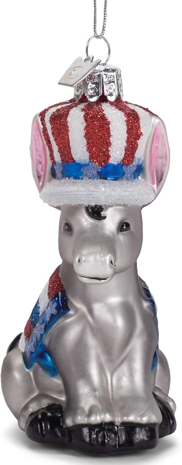 Adorno de cristal político Nobel Gems - Burro demócrata