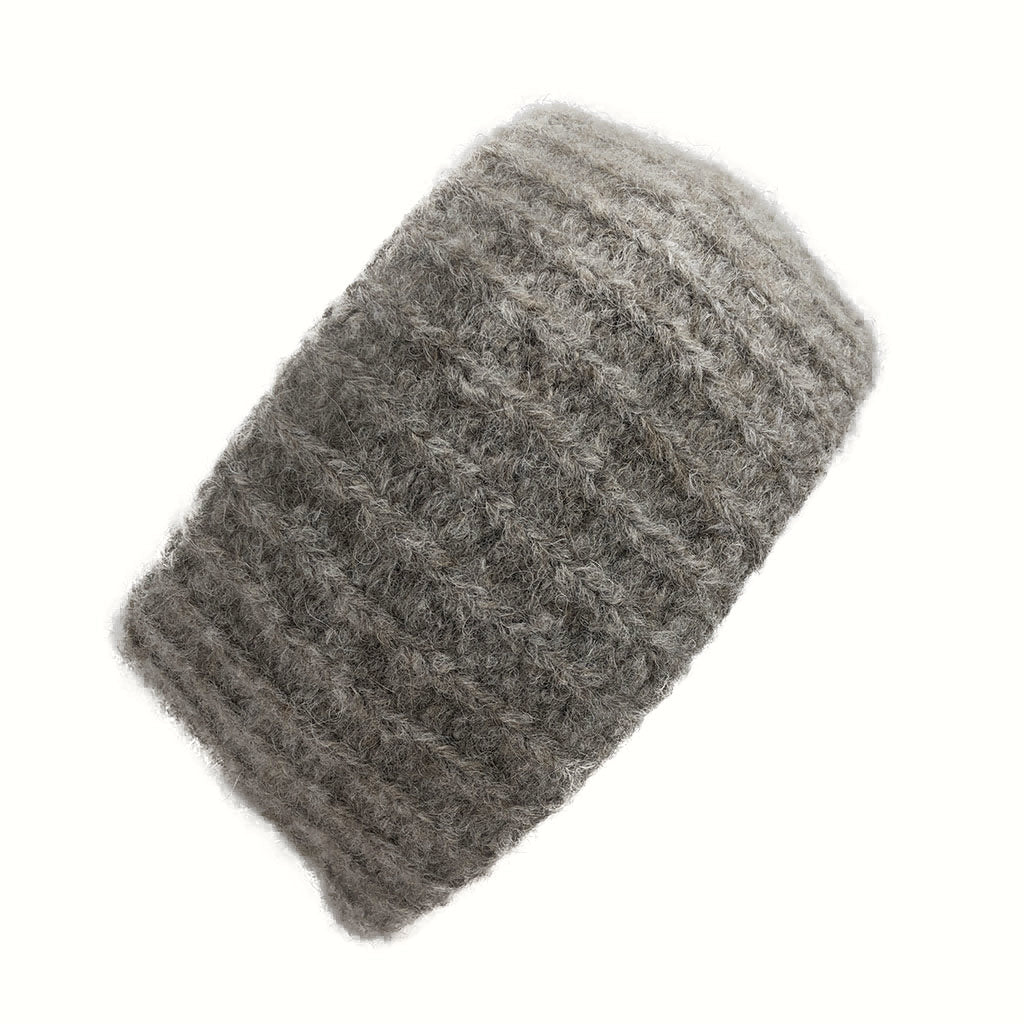 Alpaca Ear Warmer Ribbed Double Layer Lightweight Knitted Cozy Winter Headband