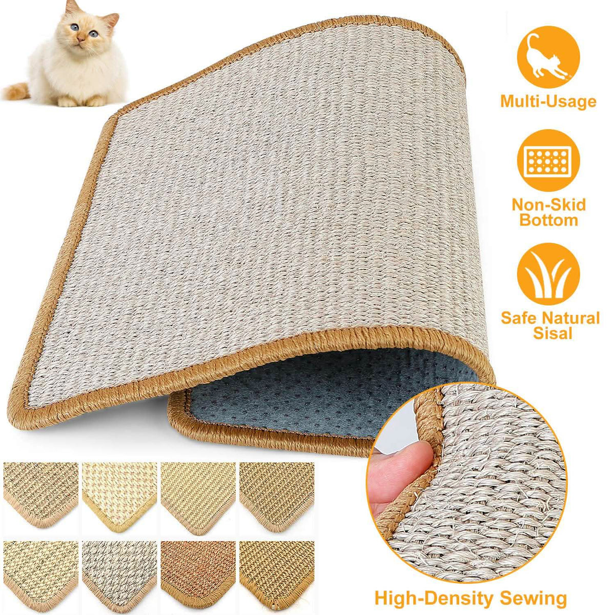 Anti-Slip Mat Horizontal Cat Floor Scratching Pad Rug