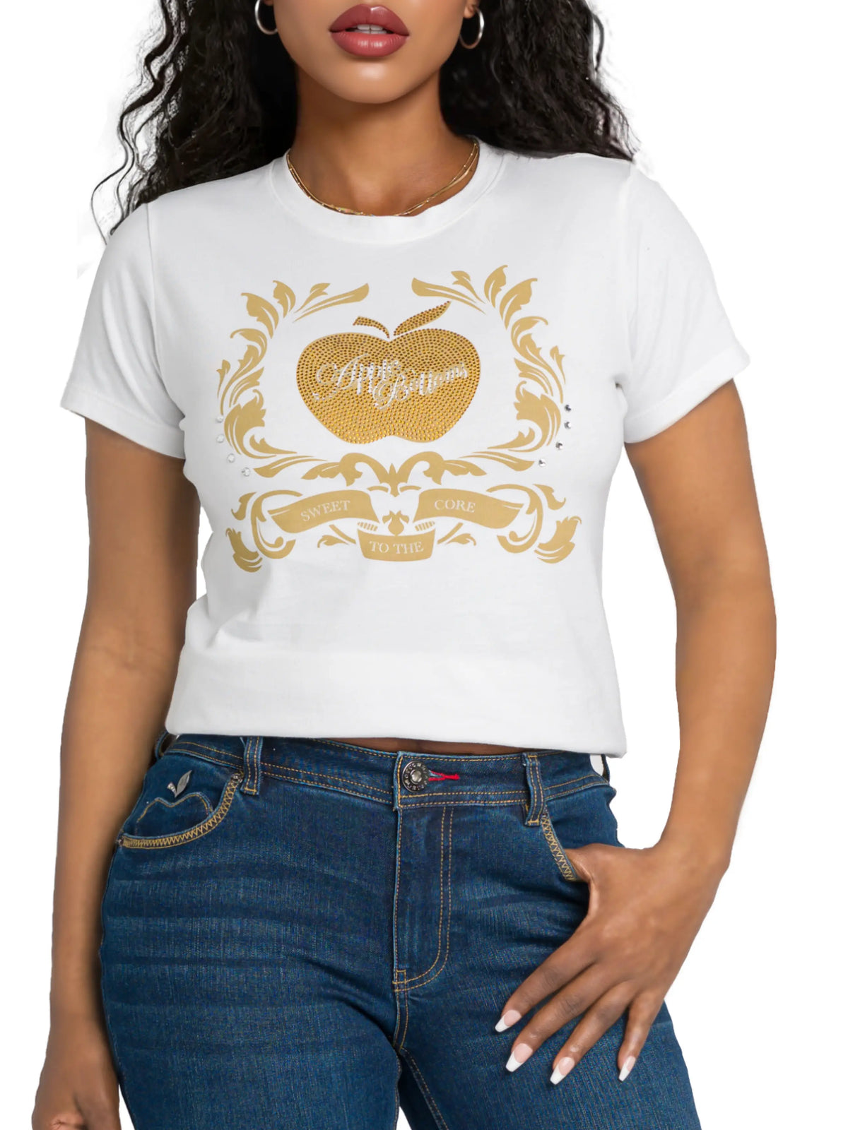 Golden Crest Tee - White
