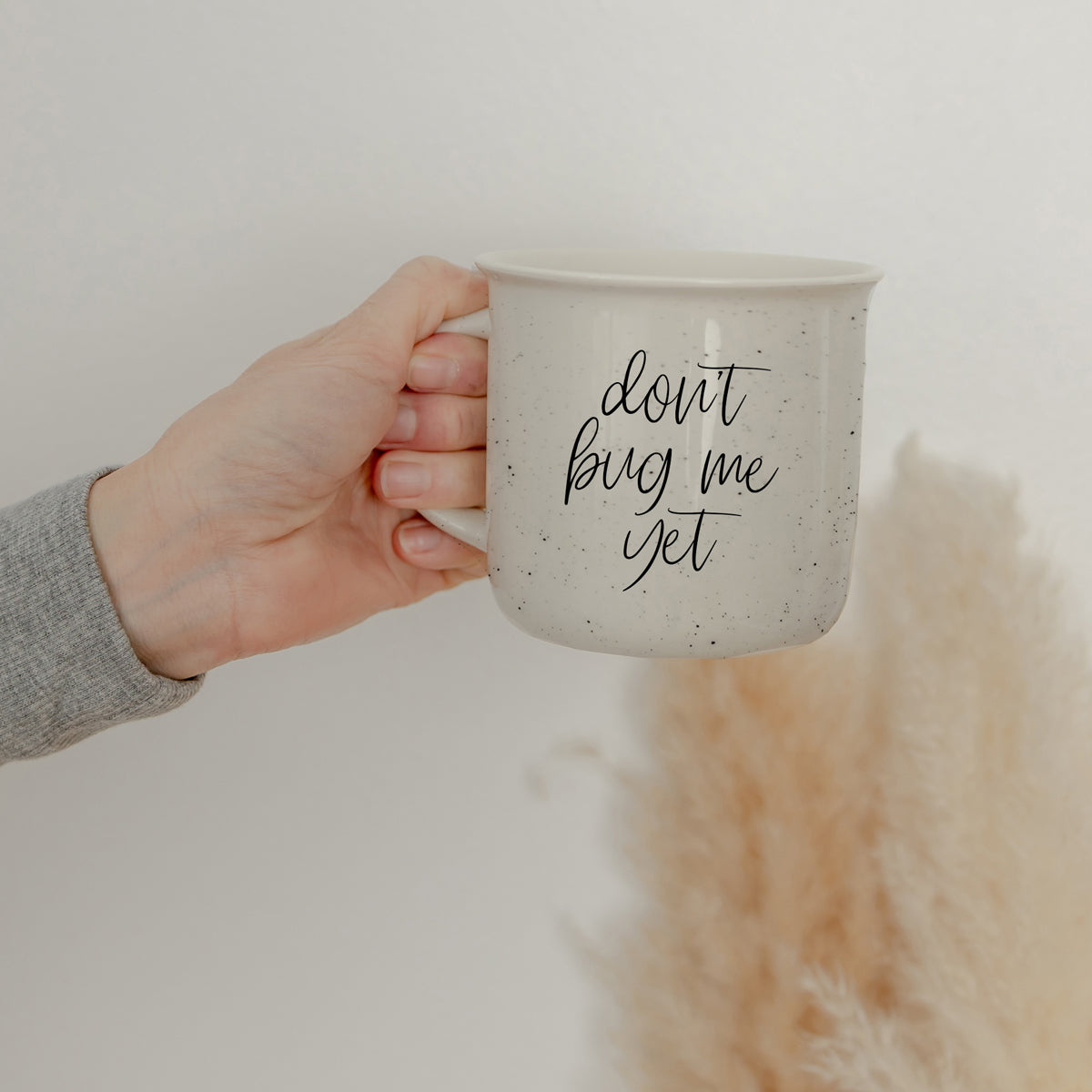 Don't Bug Me Yet 14.5oz Ceramic Coffee Mug Double Sided Morning Warning