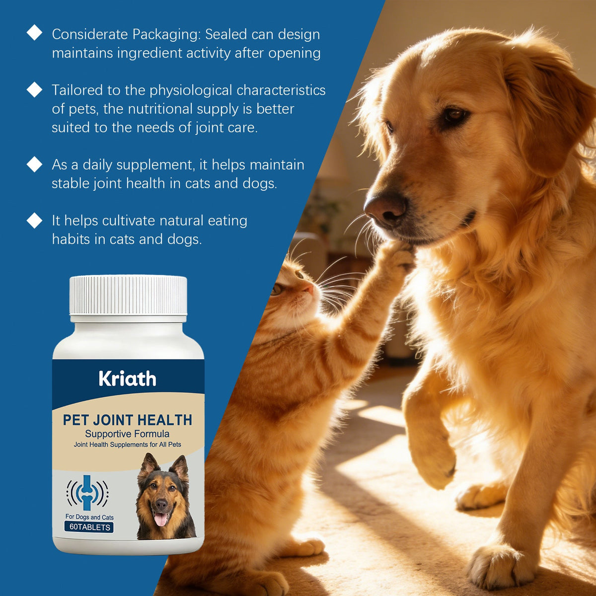 Pet Joint Health Supplements For Cat And Dogs Chewable With Glucosamine Chondroitin And MSM