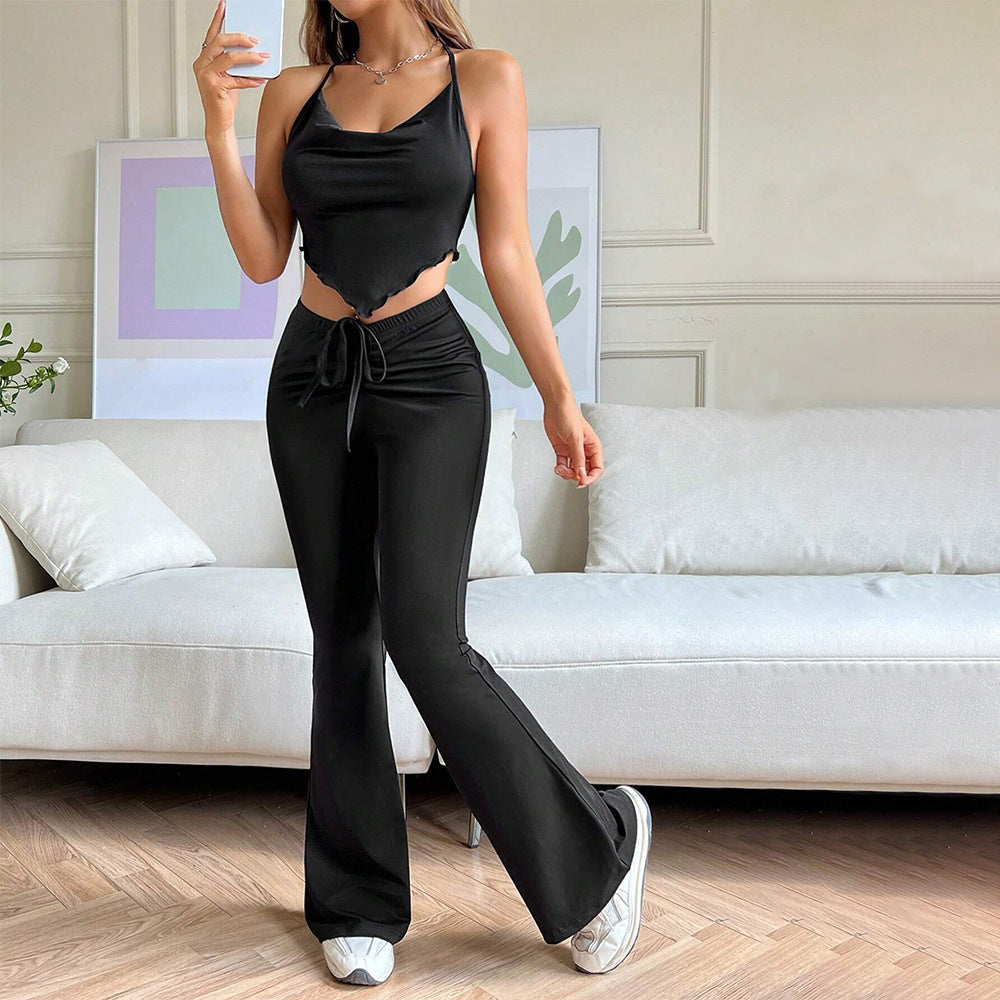 Stylish High-waisted Flared Pants