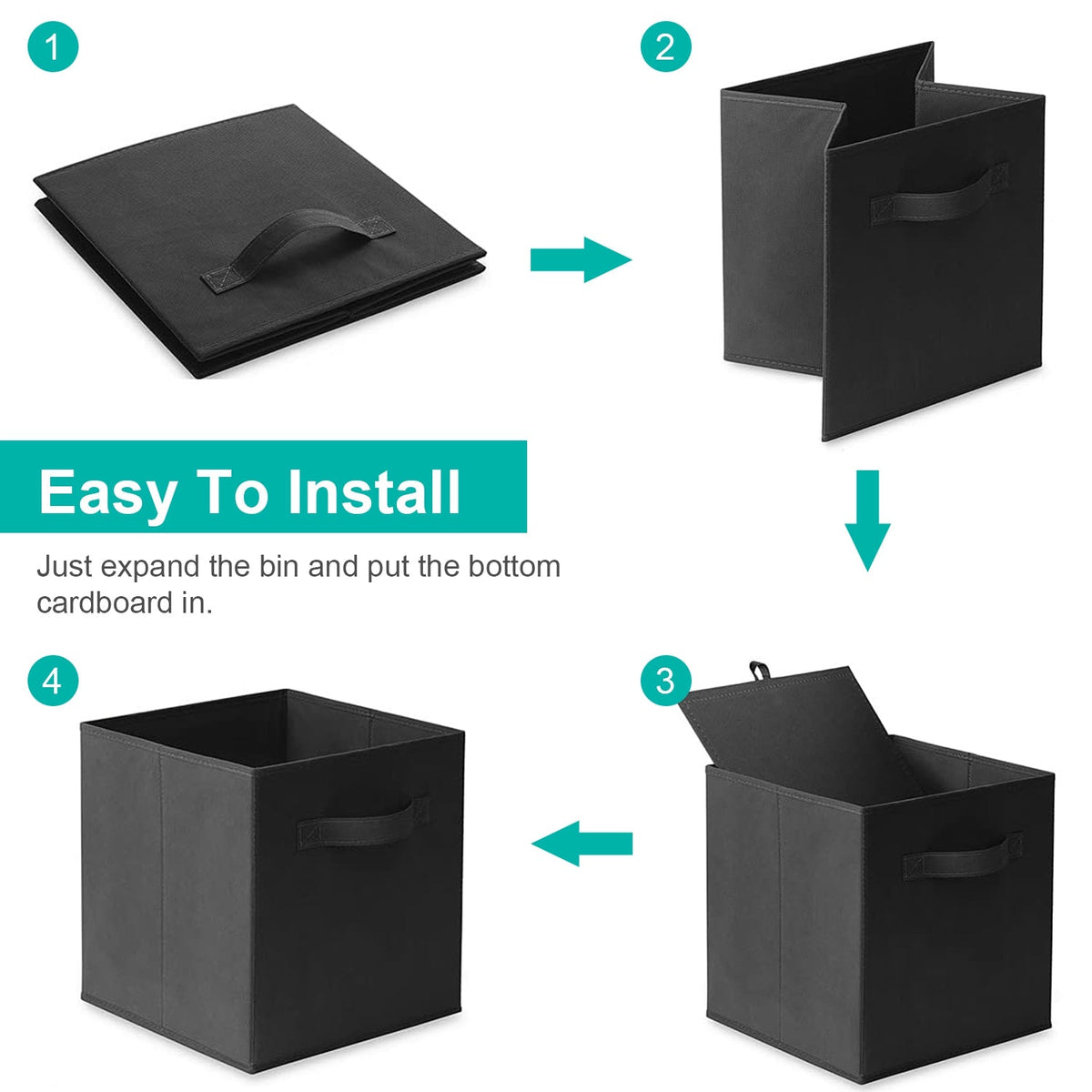 Storage Bin Non-Woven Fabric Cube Organizer with Handle