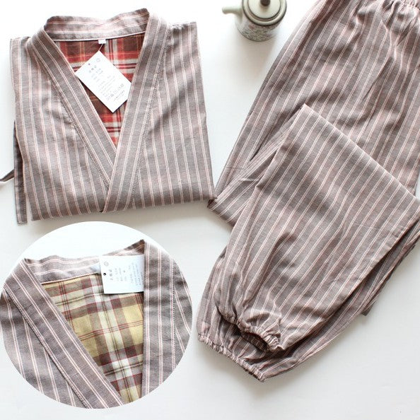 Japanese Style Pure Cotton Gauze Kimono Pajamas