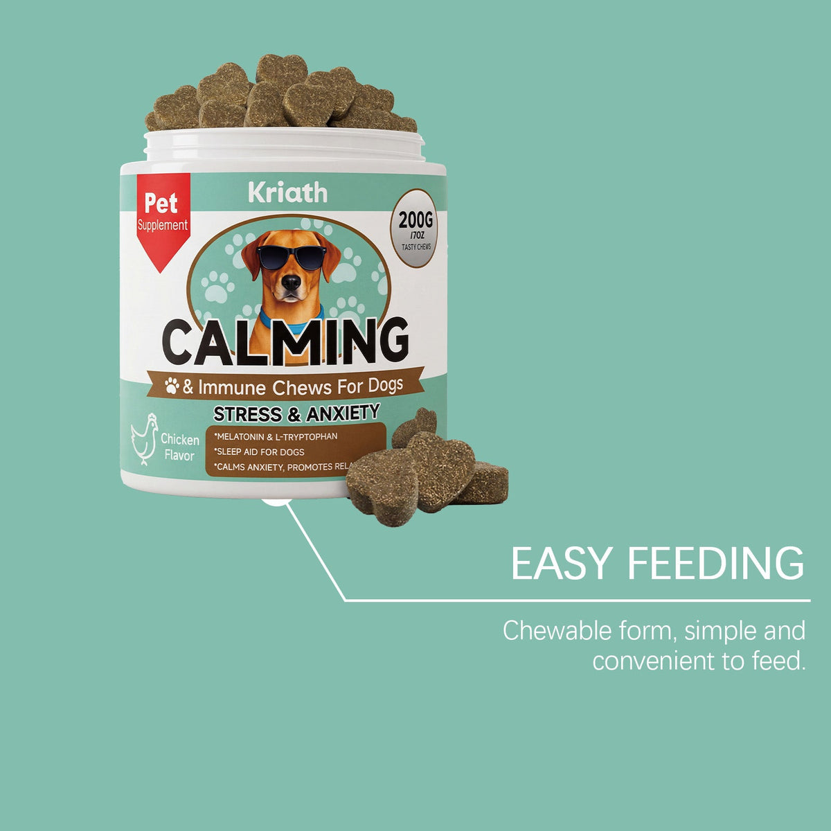 Dog Sedative And Immune Chewable Tablets