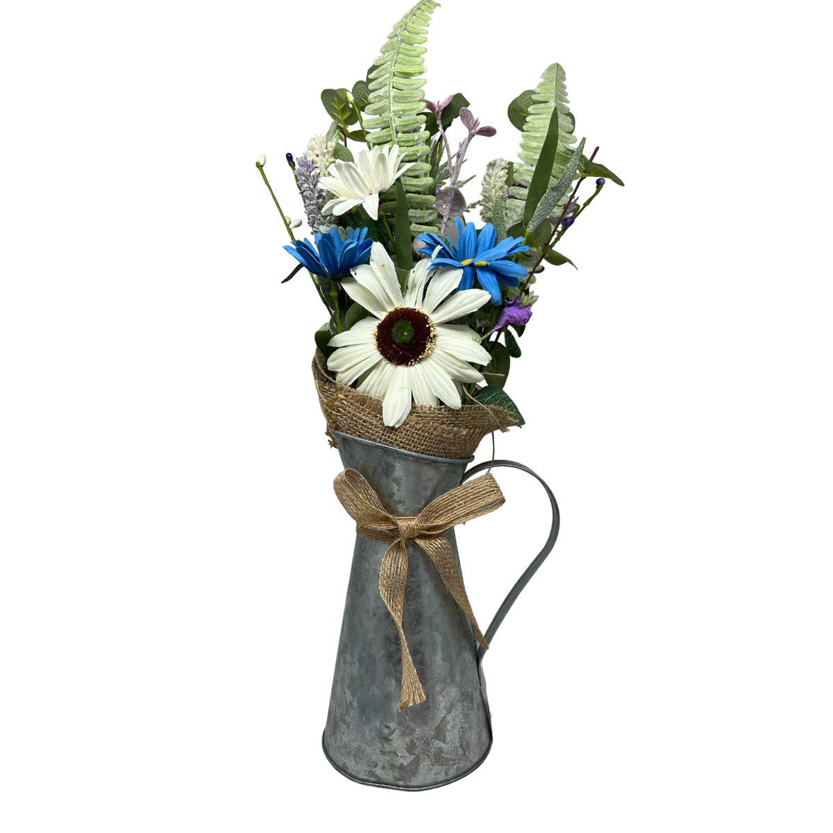Daisy Flower in Metal Watering Can - 18" -