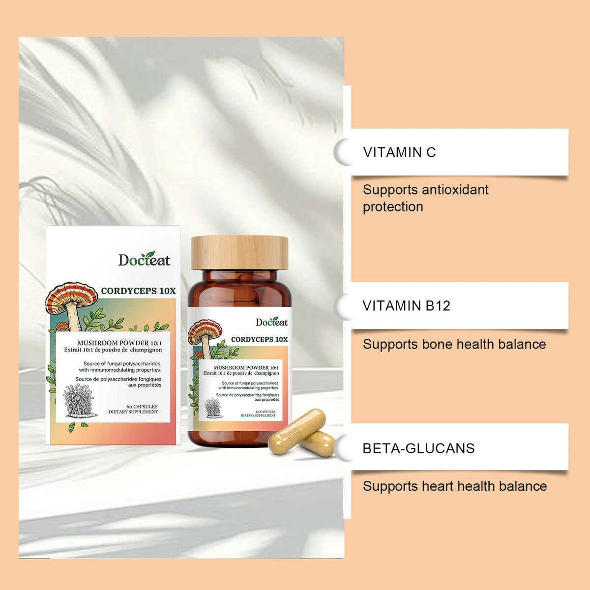 Cordyceps Mushroom Immune Support Capsules