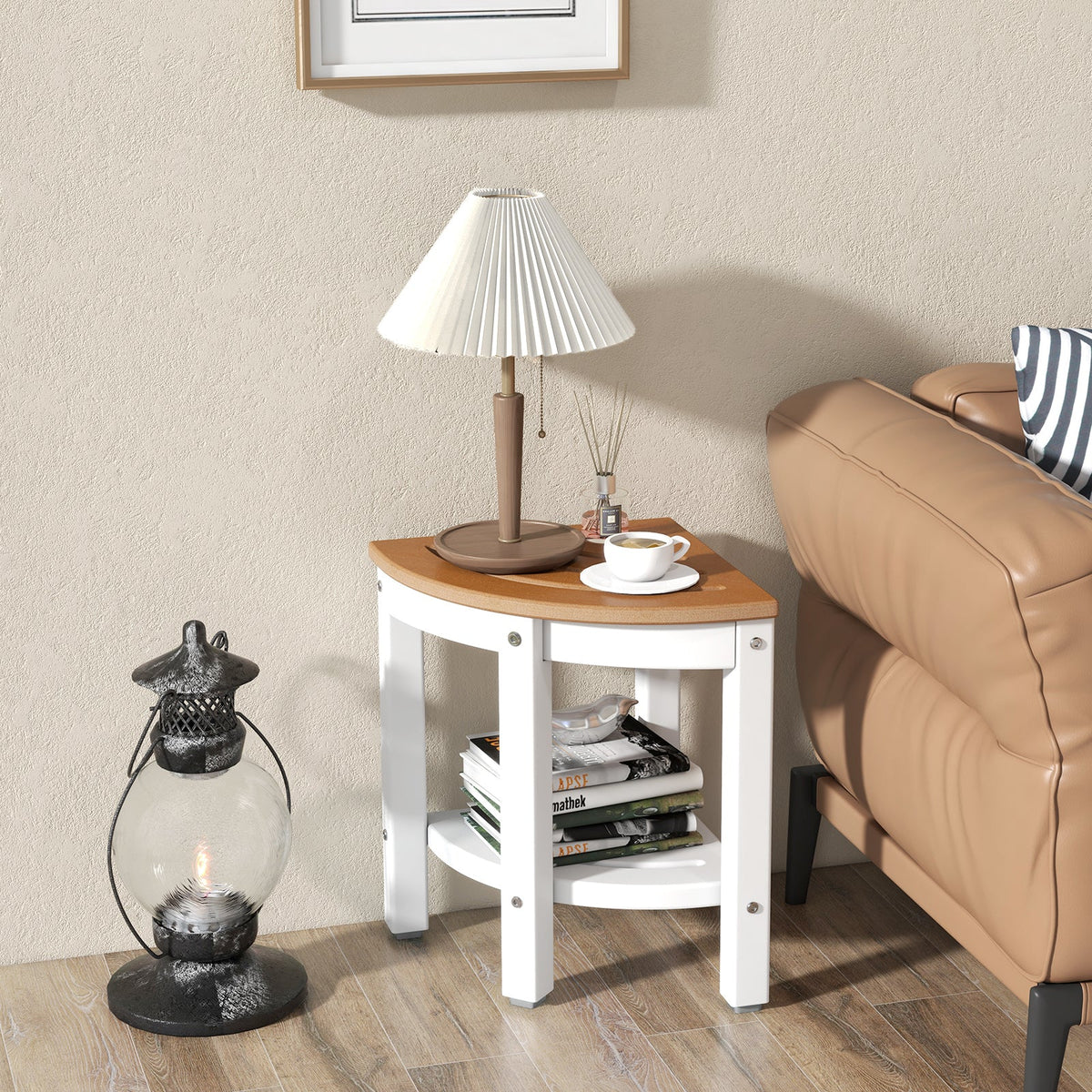 Heavy Duty Corner Shower Bench Stool with Storage Shelf for Shaving Legs