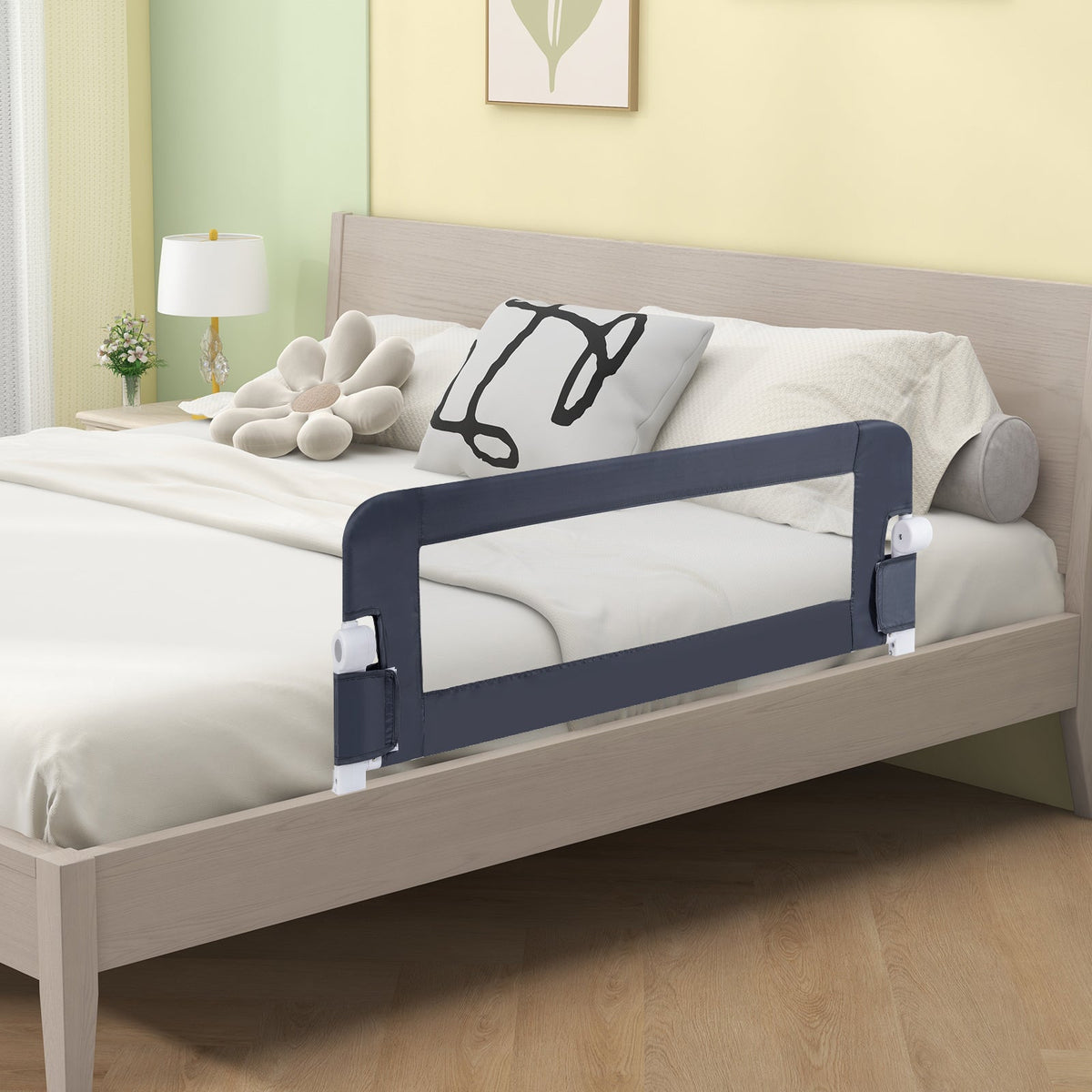 Foldable Bed Rail Swing Down Baby Bed Guard Rail