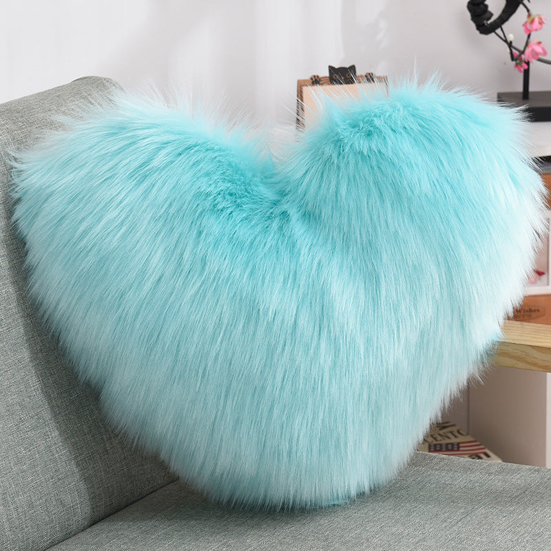 Cojines Decorativos Corazón Largos de Peluche Suaves y Esponjosos Funda de Cojín para Sofá Fundas de Almohada Blanco