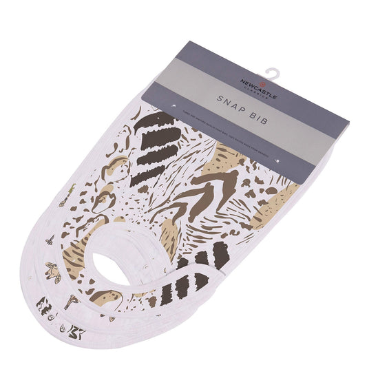 Bamboo Muslin Baby Snap Bibs 3 Pack Savannah Print Soft