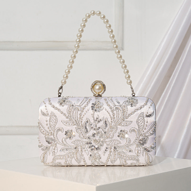 Beaded-embroidery Tote Bag In A Modern Chinese Style For Women