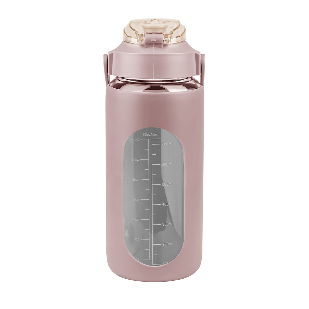 34Oz Glass Water Bottle Sports Water Bottle Motivational Water Bottle Water Intake Tracker Bottle with Straw Time Marker Silicone Sleeve Handle for Gy