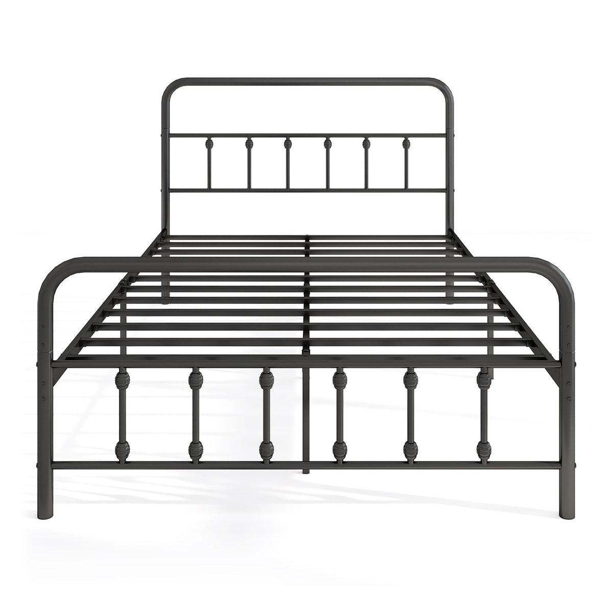 Bed Frame with Headboard and Under Bed Storage Black