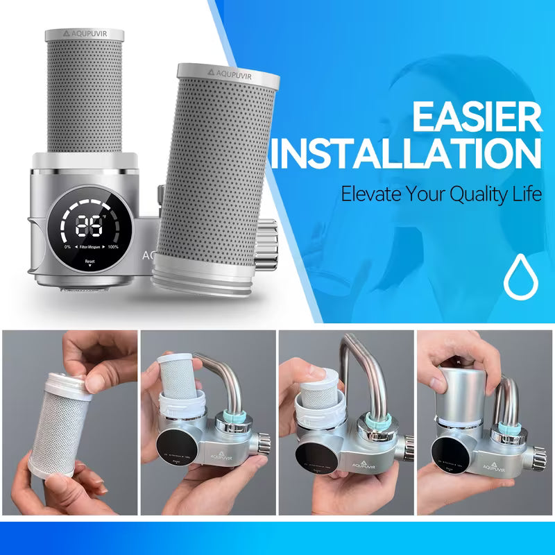 Faucet Water Filter with Filter Element for Standard Sinks