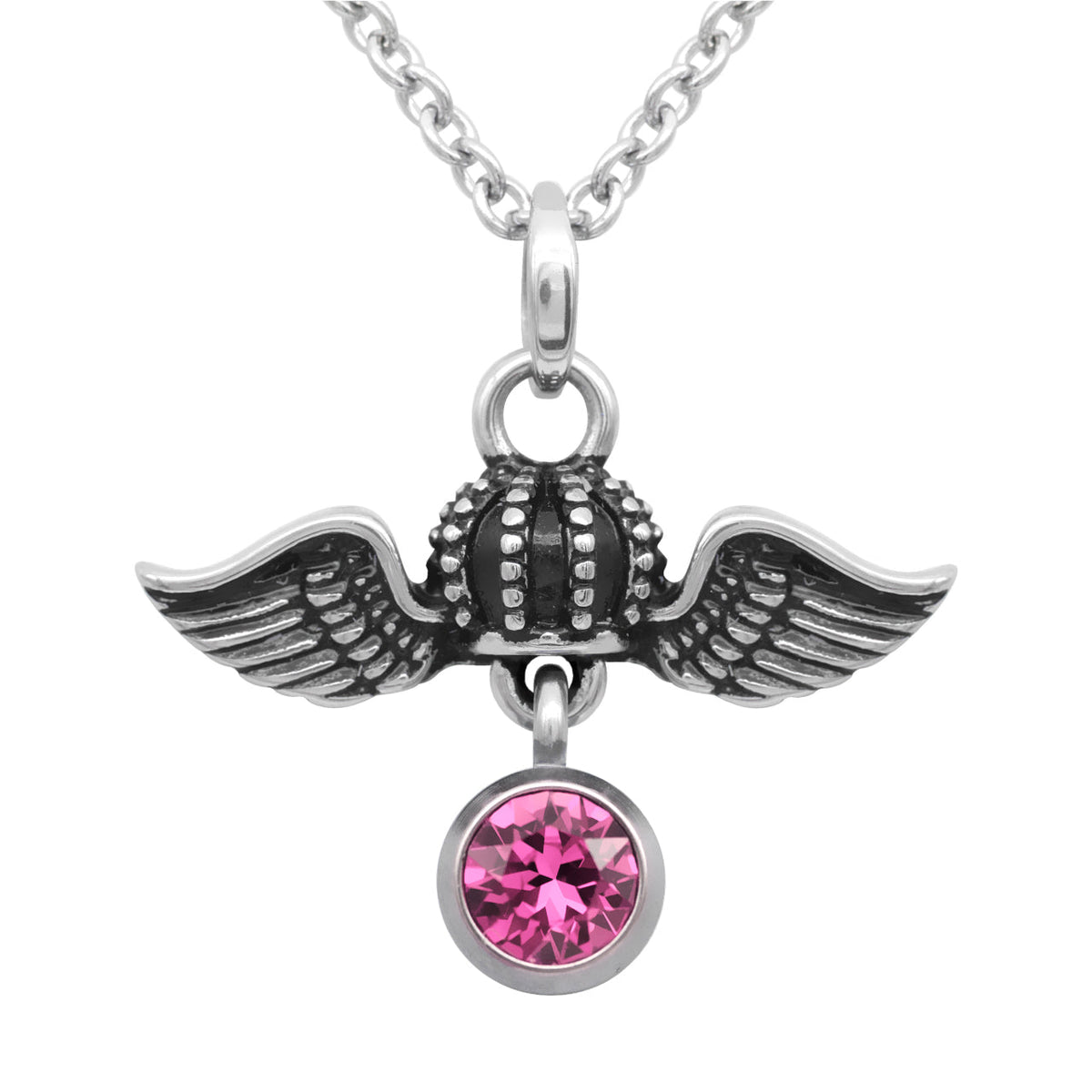 Birthstone Crown Crystal Pendant Necklace For Women