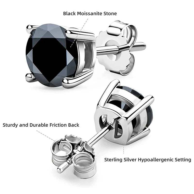 Moissanite Stud Earrings 0.1-3CT S925 Sterling Silver Platinum Plated Bride