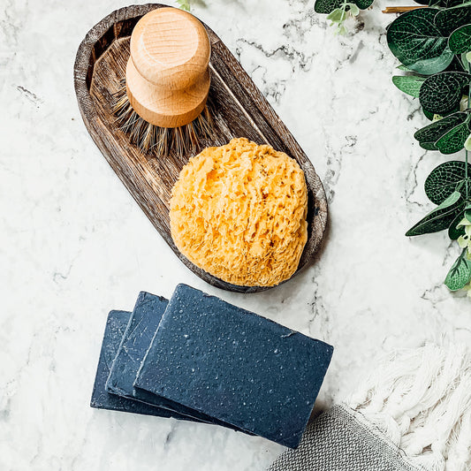 Black Soap Bar For Sensitive Skin - Unscented Natural Oils Gift For Him