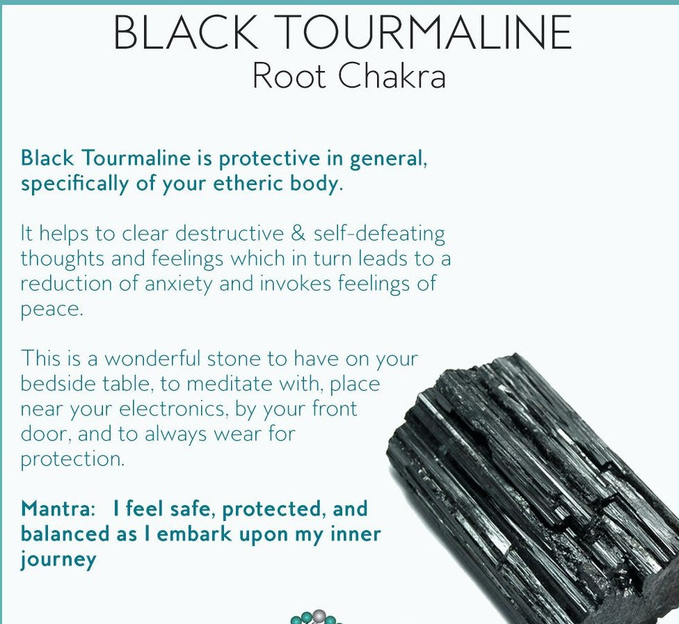 Black Tourmaline Quartz Stretch Bracelet For Healing
