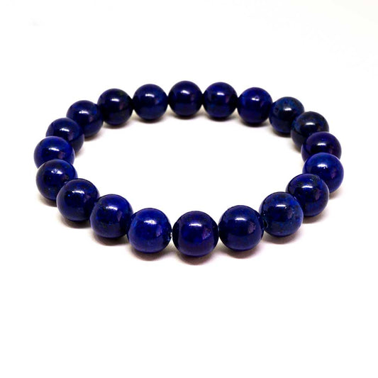 Blue Lapidary Beaded Bracelet Gemstone Stretch Bracelet