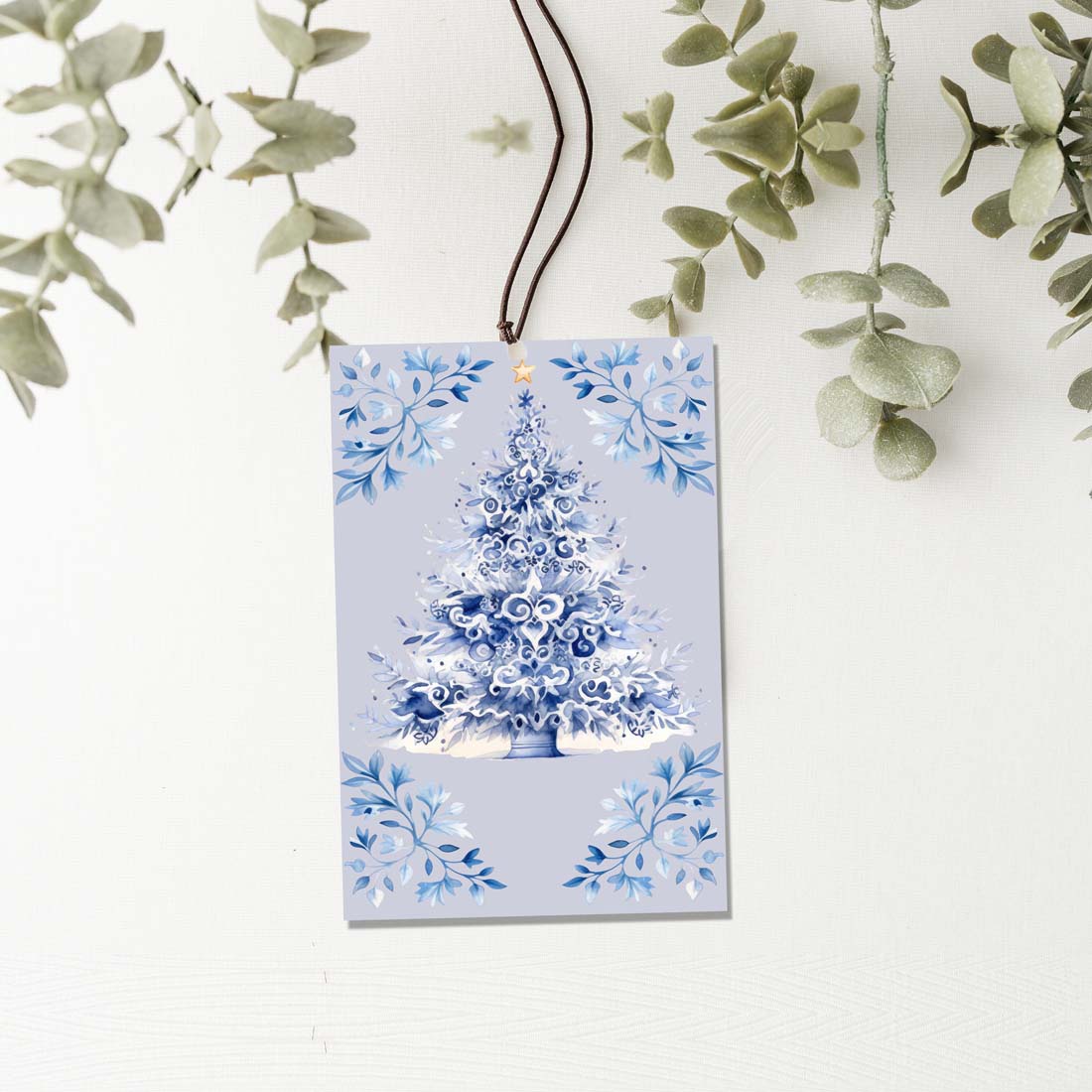Blue Tree Hanging Air Freshener Car Home Office Scented Ornament Holiday Decor Freshener