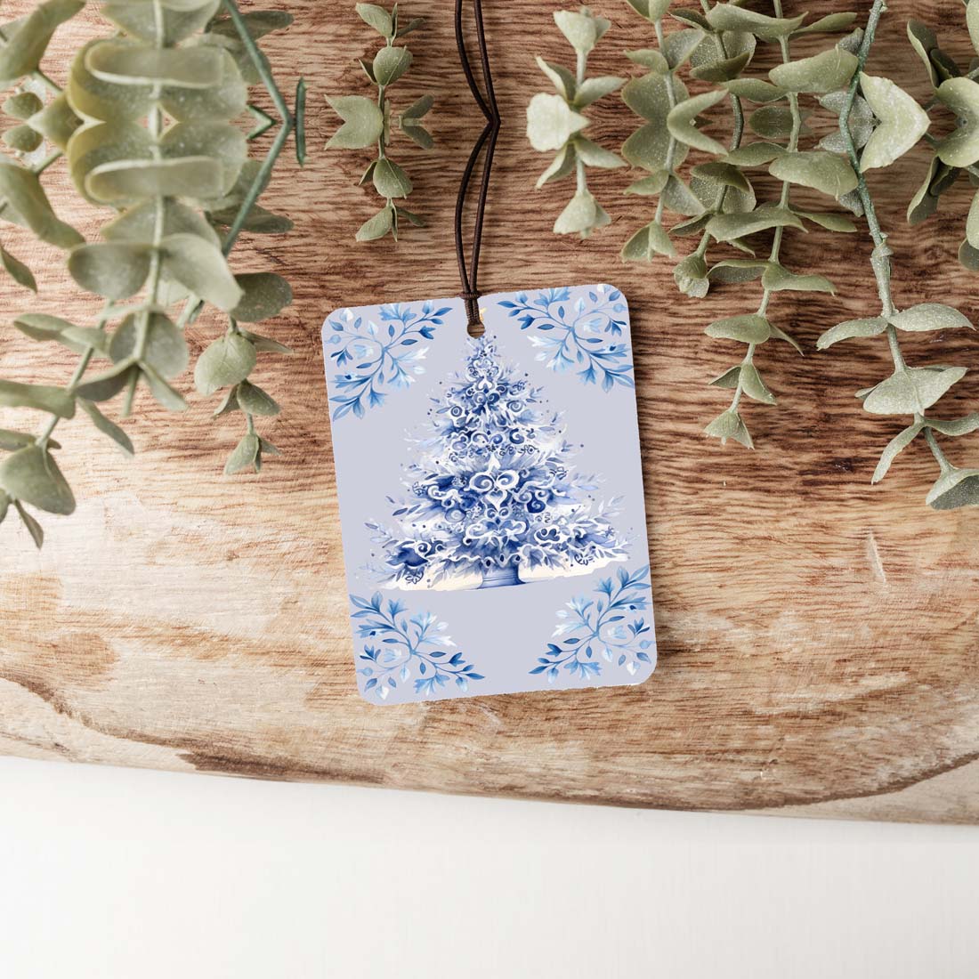 Blue Tree Hanging Air Freshener Car Home Office Scented Ornament Holiday Decor Freshener
