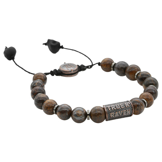Bronze Bead Adjustable Pull String Bracelet For Men