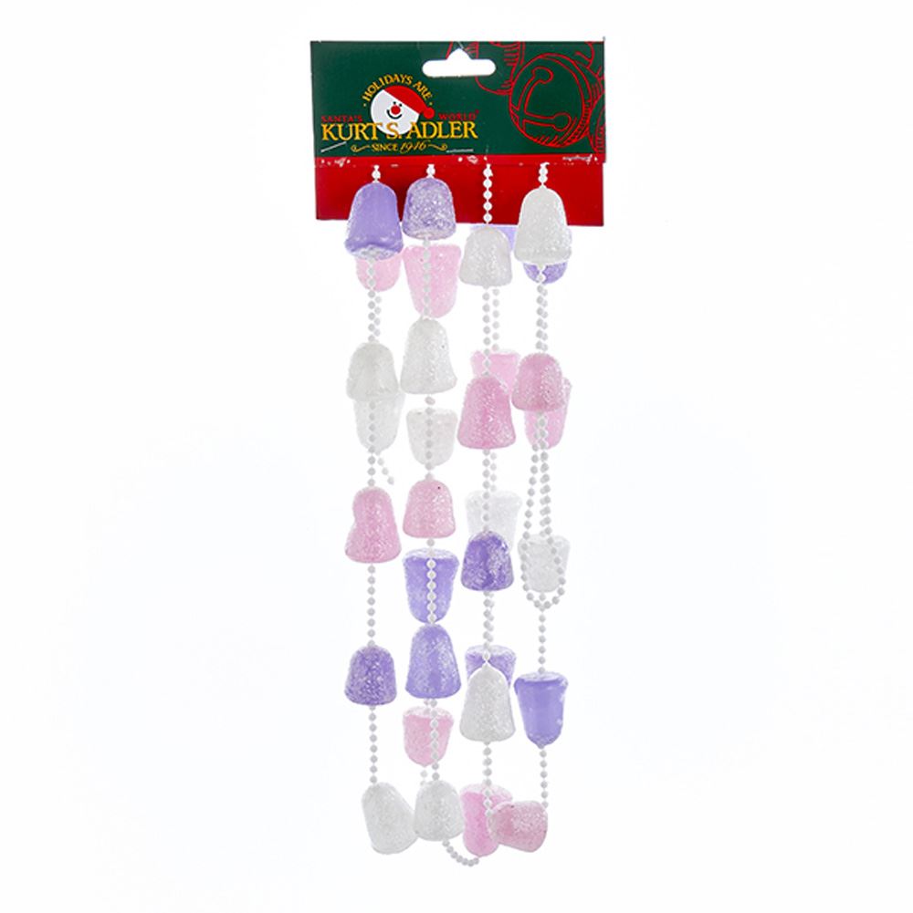 Guirnalda de gomitas con purpurina rosa, morada y blanca