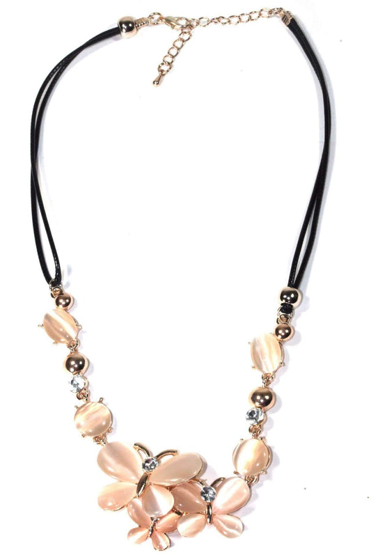 Butterfly Trio Necklace Rose Gold Crystal Pendant For Women