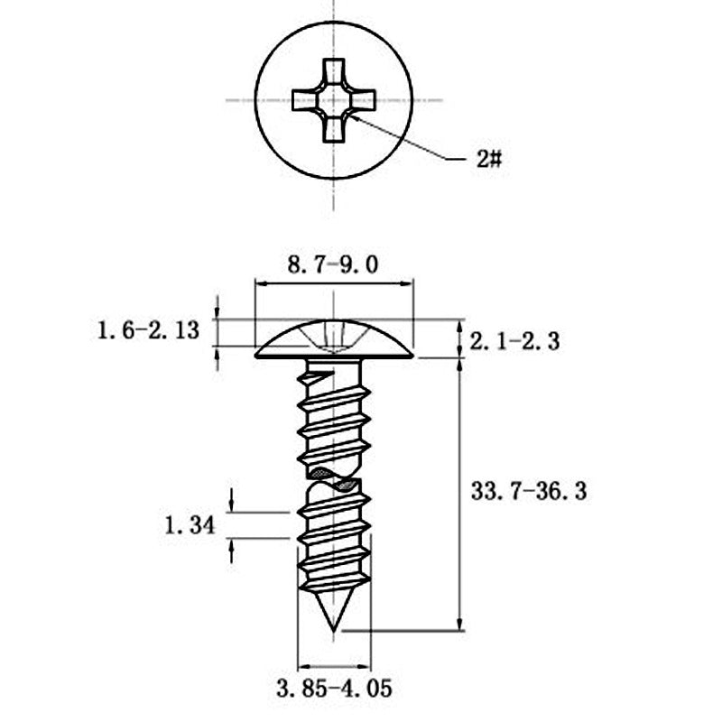 Stainless Steel Cross Big Head Self-tapping Screw Mushroom-shaped Haircut Round Head