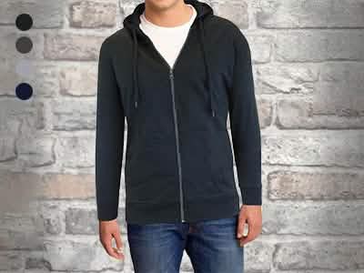 Sudadera con capucha y cremallera para hombre con forro polar