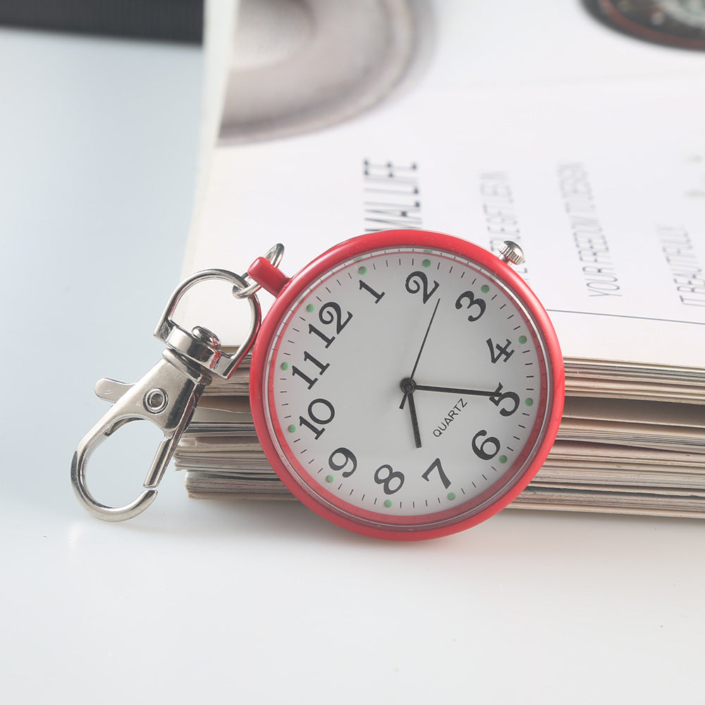 Clear Numbers Luminous Watch Keychain Pocket Watch