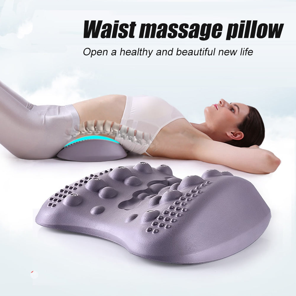 Almohada de soporte lumbar para el alivio del dolor de espalda baja, masajeador estirador lumbar para el alivio del dolor lumbar crónico y la hernia discal.