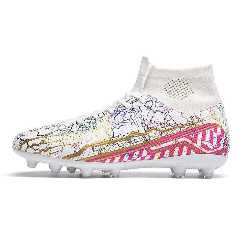 High-top Youth Spike Turf Soccer Shoes
