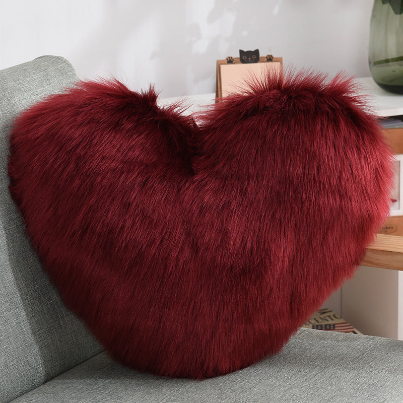 Cojines Decorativos Corazón Largos de Peluche Suaves y Esponjosos Funda de Cojín para Sofá Fundas de Almohada Blanco