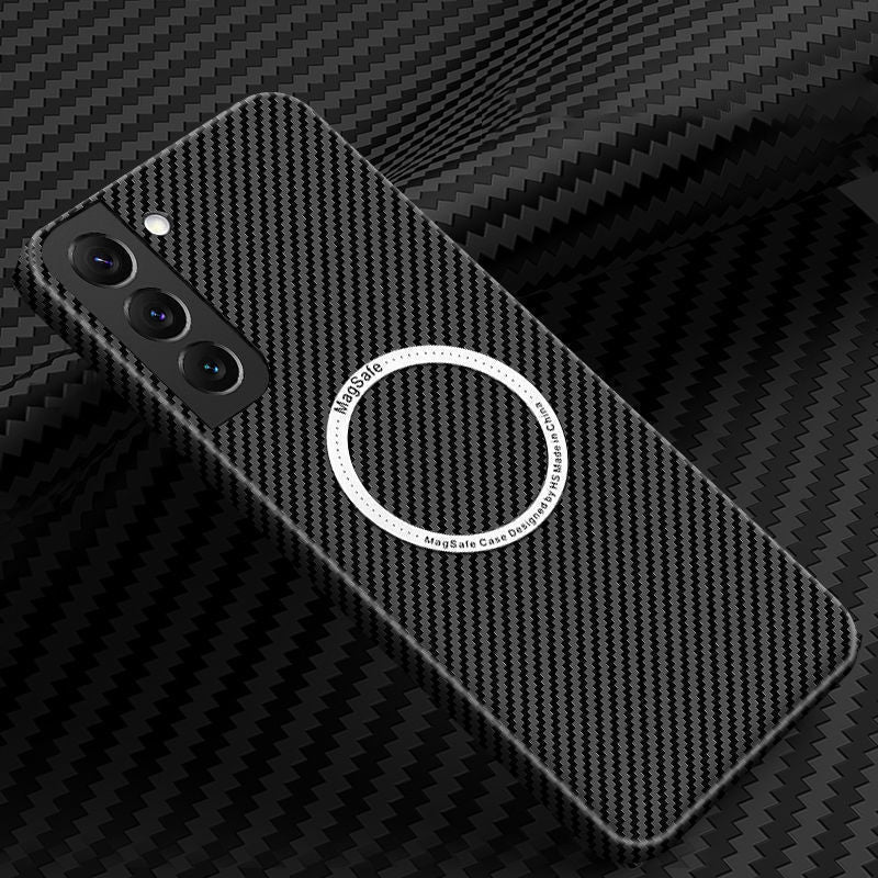 Carbon Fiber Phone Shell Magnetic Kevlar Drop-resistant Protective Case