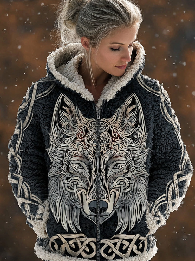 3D Digital Print Fashionable Retro New Zip-Up Hoodie For FallWinter